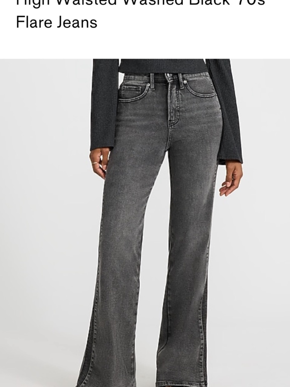 Express Washed Black High-Rise Flare Jeans
